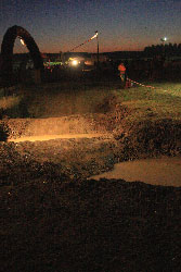 Le bourbier plein d'eau le soir ...